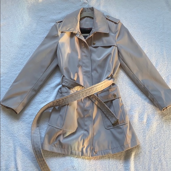 Calvin Klein Tan Trench Coat - Picture 1 of 8